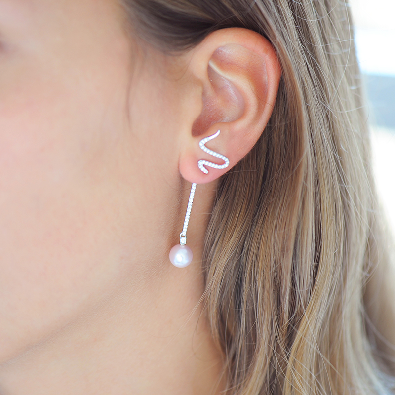 Boucles d'oreilles perles roses